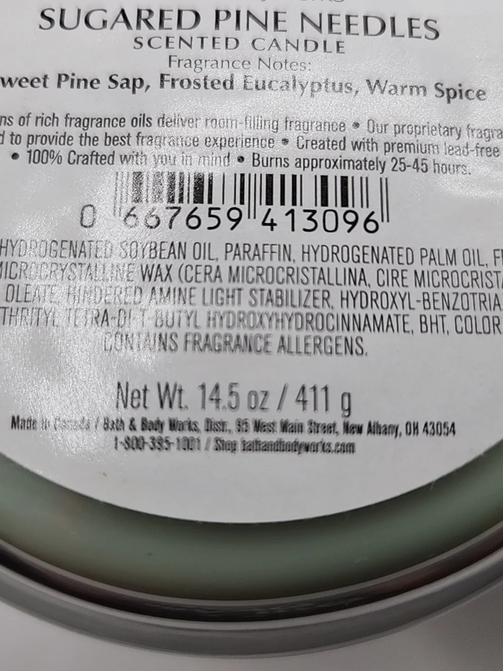 Bath & Body Works Sugared Pine Needles Candle - 2 -3 wick candles